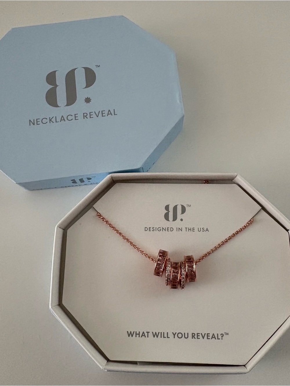Bomb Party Luxe Moments Necklace NK25757 Rose Quartz Rose Gold Plating